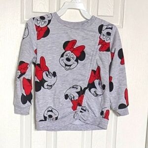 Disney Jr Minnie Mouse (5T) Pullover Sweatshirt with Decorative Draw String